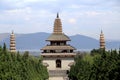 Chongshen temple and Three Pagodas in Dali. Yunnan province. China. Royalty Free Stock Photo