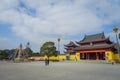 CHONGYUANG TEMPLE, CHINA: Walking around peaceful temple complex, beautiful buildings, architecture and some green trees