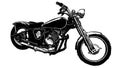 Chooper motorcycle stencil style drawing Royalty Free Stock Photo