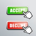 Choose accept or decline web buttons Royalty Free Stock Photo