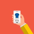 Choose clothes and shopping using smartphone with mobile application. Online shopping. Vector