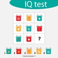 Choose correct answer, IQ test with christmas gift boxes for children, xmas fun education game for kids, preschool