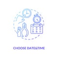 Choose date and time concept icon