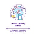 Choose delivery method concept icon