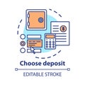 Choose deposit concept icon. Savings idea thin line illustration. Investment contract. Choosing financial plan