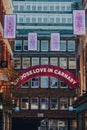 Choose love in Carnaby Christmas lights in Carnaby Street, London, UK Royalty Free Stock Photo