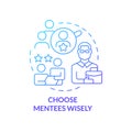 Choose mentees wisely blue gradient concept icon Royalty Free Stock Photo