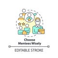 Choose mentees wisely concept icon Royalty Free Stock Photo