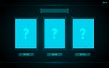 Choose one card,Game ui interface hud abstract technology design