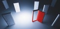 Choose open door. Choise and decision in life Royalty Free Stock Photo