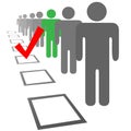 Choose people in selection election vote boxes Royalty Free Stock Photo