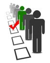 Choose people in selection election vote boxes Royalty Free Stock Photo