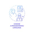 Choose a programming language blue gradient concept icon Royalty Free Stock Photo