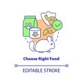 Choose right food concept icon