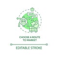 Choose route to market green concept icon