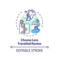 Choose less travelled routes concept icon Royalty Free Stock Photo