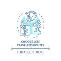 Choose less travelled routes concept icon Royalty Free Stock Photo