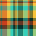 Choose vector check background, chic tartan textile pattern. Micro fabric seamless texture plaid in teal and orange colors Royalty Free Stock Photo