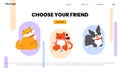 Choose your friend landing page with home pets