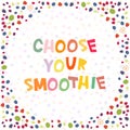 Choose your smoothies. Cherry Strawberry Raspberry Blackberry Blueberry Cranberry Cowberry Grape isolated on white background. Royalty Free Stock Photo