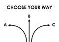 Choose your way concept with different arrows. Different plans, roads banner choose your path. Royalty Free Stock Photo