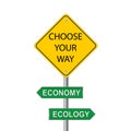 Choose your way, economy or ecology Royalty Free Stock Photo