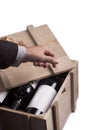 Choosing the best bootle of wine Royalty Free Stock Photo