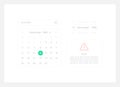 Choosing calendar date UI elements kit Royalty Free Stock Photo