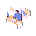 choosing candidates for vacancies flat illustration isometric design