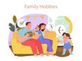 Choosing Family Hobbies concept.