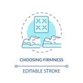 Choosing firmness blue concept icon