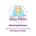 Choosing firmness concept icon