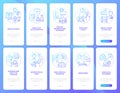 Choosing right career blue gradient onboarding mobile app screen set Royalty Free Stock Photo