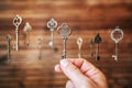 Choosing the right key, metaphorical to make right decisions Royalty Free Stock Photo