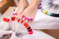 Choosing the right nail polishing color for toe nails, pedicure