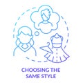 Choosing same style blue gradient concept icon