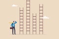 Choosing success ladder, difference career path, opportunity or various choices, challenge to choose best option, climb up ladder