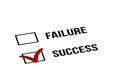 Choosing Success over Failure Vector Business Concept