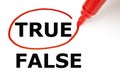 True or False with Red Marker Royalty Free Stock Photo