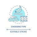 Choosing type blue concept icon