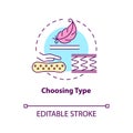 Choosing type concept icon