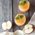 Chopped apple and fruit smoothie