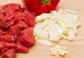 Chopped beef steak with onion and garlic Royalty Free Stock Photo