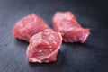 Chopped Beef Steak on a slate slab Royalty Free Stock Photo