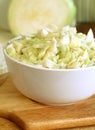 Chopped cabbage in a bowl