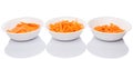 Chopped Carrots In White Bowls I Royalty Free Stock Photo