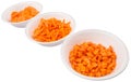 Chopped Carrots In White Bowls II Royalty Free Stock Photo