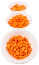 Chopped Carrots In White Bowls III Royalty Free Stock Photo