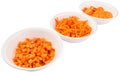 Chopped Carrots In White Bowls IV Royalty Free Stock Photo
