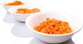 Chopped Carrots In White Bowls IX Royalty Free Stock Photo
